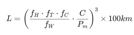 Once you know the safety factor is high enough, you should calculate how long the guide will last. We use the "Cubic Law" for ball guides