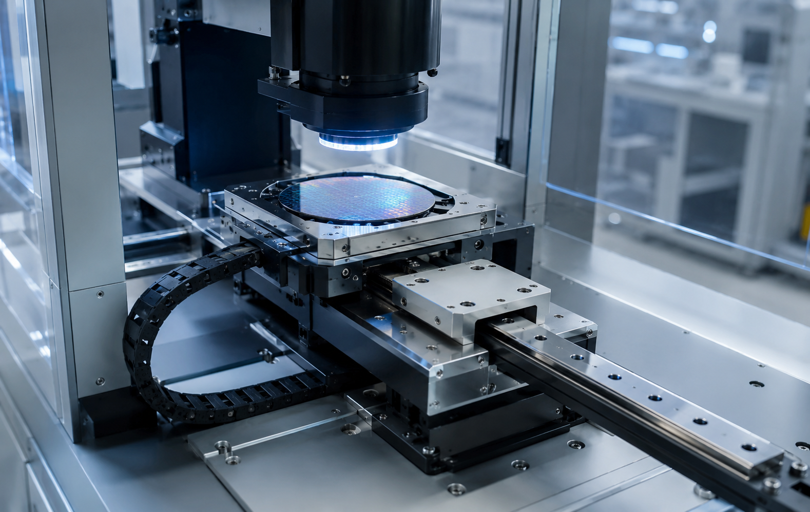Low profile linear guide used in semiconductor inspection equipment